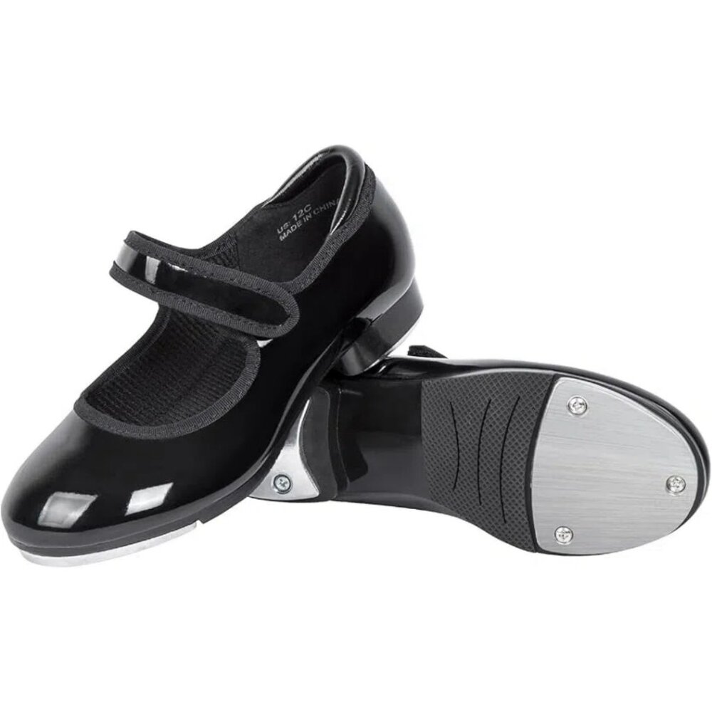 Easy Strap Tap Shoe with Anti-Slip Sole Patch for Girls and Boys Maryjane Dance - Picture 4 of 7